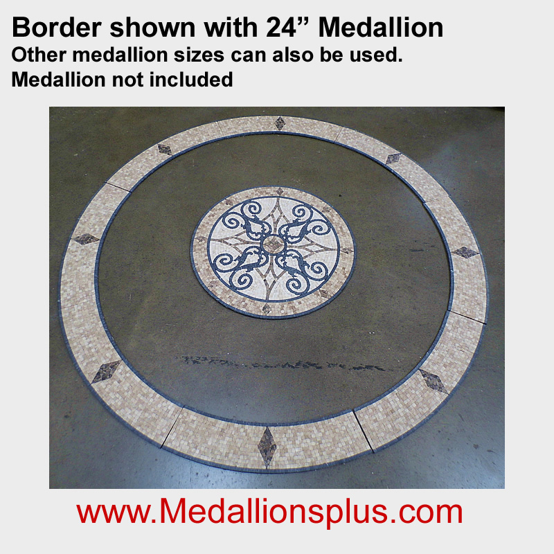 6 ft Tumbled Mosaic Medallion Border Ring